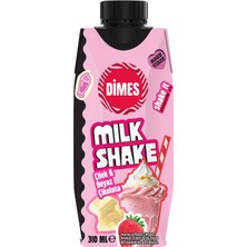 Dimes Milkshake Vanilya Beyaz Çikolata Aromalı Çilekli 310 ml (3'li Paket)