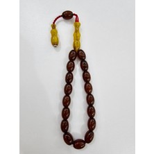 Zeyzun Usta Imzalı Bilek Boy Efe Maskot Sıkma Kehribar Tespih 15 x 11 mm