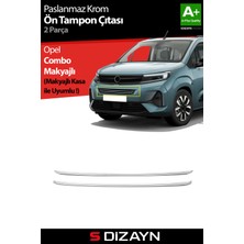 S-Dizayn Opel Combo Makyajlı Krom Ön Tampon Çıtası 2 Prç 2023 Üzeri A+ Kalite