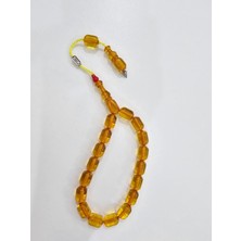 Zeyzun Usta Çift Imzalı Bilek Boy Efe Maskot Sıkma Kehribar Tespih 15 x 11 mm Kapsül Kesim