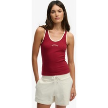 Superdry Bordo Kadın Logo Baskılı Atlet W6012170A