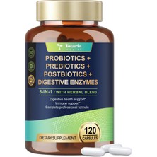 Totaria Probiotic Prebiotic  Postbiotic 120 Capsul 60 Billion Cfu 24 Strains W/digestive Enzymes, Prebiotic Fiber, Slippery Elm, Daily Complete Immune, Gut Health.