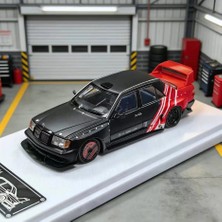 Rhino Model 1/64 Mercedes Benz 190E W124 Black Red Stripe