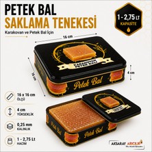 Aksaray Arıcılık Petek Bal Tenekesi 1 kg Dekoratif Bal Desenli Metal Saklama ve Sunum Kutusu