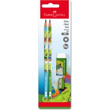 Faber Castell Bls Dino Kurşun Kalem & Silgi & Kalem Tıraş (2'li Paket)