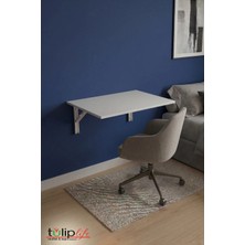 Tulip Life Duvara Monte Katlanır Mdf Masa 60 x 45 cm Demir Ayaklı Katlanır Sehpa TLPM02M