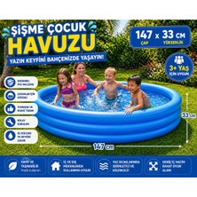 Premini Renkli ve Eğlenceli Çocuk Şişme Bahçe Havuzu 147X33 cm Yaz Keyfi