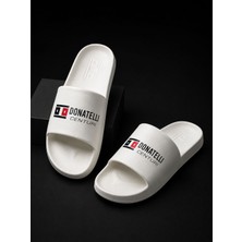 Yonca Outlet Donatelli Centuri Siyah - Beyaz  Logolu Unisex Rahat Eva Terlik