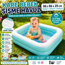 Premini Renkli Çocuk Şişme Havuz 86X86X25 Cm, Yumuşak Taban, Eğlenceli ve Güvenli