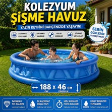 Premini Renkli ve Eğlenceli 188X46 cm Şişme Çocuk ve Aile Havuzu