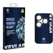 Lito iPhone 14P/14PM/15P/15PM/16P/16PM Kevlar Kamera Lens Koruyucu Silver
