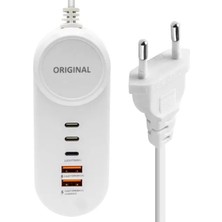 Ergün Collection Powermaster PM-20659 15 Watt 2 Type-C + 2 Usb-A Şarj + Pd Lightning Adaptör