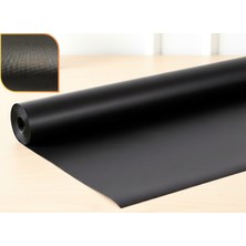 ALMITAL 48 cm x 5 Metre - Siyah - Kumaş Desenli - Suni Deri Çekmece Içi Kaydırmaz Halı , Raf Örtüsü