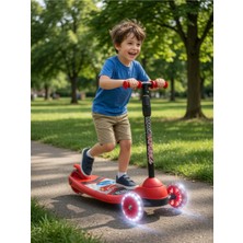 Empressco Frenli LED Işıklı 3 Üç Tekerlekli Yükseklik Ayarlı Runner Kız Erkek Kırmızı Çocuk Pembe Scooter - Fiyatı, Yorumları