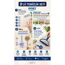 Dory Çok Fonksiyonlu Evcil Hayvan Fırçası Otomatik Temizlenen Evcil Hayvan Tarağı ve Tiftik Tarak Tüy Toplayıcı Üçlü Set