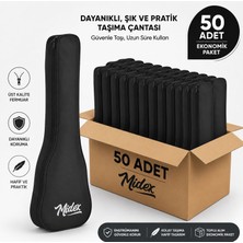 Midex CS-24A-50X Concert Ukulele Çantası 50'li Paket Kaliteli Siyah Kılıf (50 Adet)