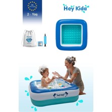 Premini Renkli Kare Yüzme Havuzu 86X86X25CM, Dayanıklı ve Eğlence Dolu Yaz Keyfi