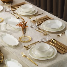 Evaliza Sapphire Gold 32 Parça 6 Kişilik Yemek Takımı