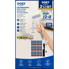 Dory Çok Fonksiyonlu Evcil Hayvan Fırçası ve 12+1 Tüy Toplama Rulosu Ikili Seti