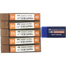 Faber-Castell Faber Castell 0.5 Uç Kalem Uçları 5'li Paket + Mavi Renkli Silgi ile Birlikte