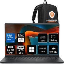 Dell Pro 15 Essential Core 3 100U 24GB Ram 4tb SSD 15.6" Fhd 120Hz WIN11 Pro PV15250P395 Notebook + Per4 Çanta