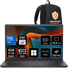 Dell Pro 15 Essential Core 3 100U 8gb Ram 512GB SSD 15.6" Fhd 120Hz WIN11 Pro PV15250P382 Notebook + Per4 Çanta