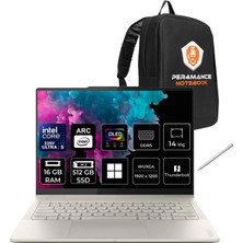 Lenovo Yoga 7 Core Ultra 5 226V 16GB Ram 512GB SSD 14" Fhd+ OLED Multi-Touch WIN11 Pro 83JQ0091TRP308 2-In-1 Notebook + Per4 Çanta