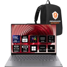 Lenovo Yoga Slim 7 Core Ultra 5 125H 16GB Ram 1tb SSD 14" Fhd+ OLED 400NITS WIN11 Pro 83CV00E4TRP313 Notebook + Per4 Çanta