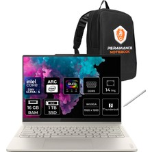 Lenovo Yoga 7 Core Ultra 5 226V 16GB Ram 1tb SSD 14" Fhd+ OLED Multi-Touch Freedos 83JQ0091TRP303 2-In-1 Notebook + Per4 Çanta