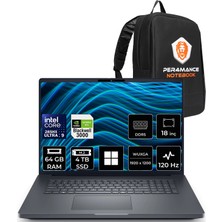 Dell Pro Max 18 Plus Core Ultra 9 285HX Rtx Pro 3000 Blackwell 12GB 64GB Ram 4tb SSD 18" Qhd+ 120Hz WIN11 Home MB18250P433 Iş Istasyonu + Per4 Çanta