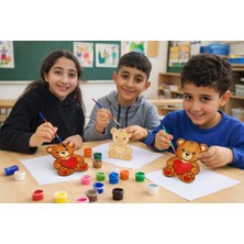Empressco 1ADET Sevimli Kalpli Ayıcık Ahşap Boyama Okul Div Etkinlik Aktivite Li 10*7,4 cm - Fiyatı, Yorumları