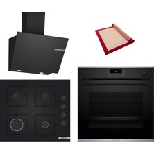 Bosch Black Deluxe 3 Lü Ankastre Set 612 ( HRG232EB3 - POP6C6P31O - DWK66PJ60T ) - Buharlı - 3D Fry