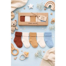 Baby Socks 5 Çift Kutulu 5 Renkli Erkek Bebek Çorabı 0-6 Ay