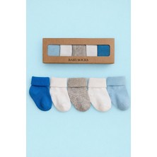Baby Socks 5 Çift Kutulu Pamuklu Çok Renkli Erkek Bebek Çorabı