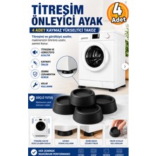 Öz Beyaz Eşya Universal Makine Ayağı Yükseltici ve Titreşim Önleyici 4 Adet Siyah