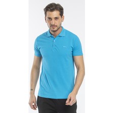 Slazenger SOHO I Erkek Polo Yaka Turkuaz Tişört