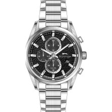 Slazenger SL.09.2515.2.03 Quartz Çelik Gri Siyah Kadran 44 mm Erkek Kol Saati