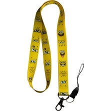 Sarı Güleryüz Boyun Askı İpi Stormistoretr 1 Adet 42 cm Uzunlukta Eğlenceli Desenli Yaka Kartlığı