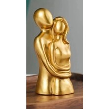 Jeane Home Decor 21CM Büyük Boy Sarılan Çift Sevgili Biblo Obje Hediyelik Dekoratif