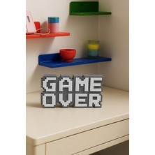 ESM 3D Retro Game Over Kabartmalı Dekoratif Obje - Gri | Masaüstü ve Duvar Süsü | Hediye