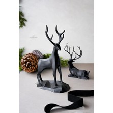 Jeane Home Decor 2li 18CM Dekoratif Hediyelik Obje Biblo Bioplastik Geyik Seti