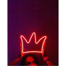 Deccor Evim Kral Kraliçe Taçı Neon LED