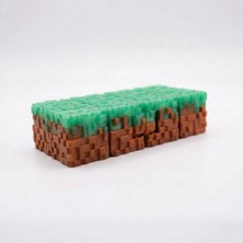 ESM 3D Minecraft Temalı Sonsuz Küp - Çim Blok Tasarımlı 3D Baskı Fidget & Stres Oyuncağı