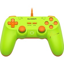 Gamesir Tegenaria T3 Lite Kablolu Controller Yeşil Turuncu Nintendo Switch, Windows Pc, Steam , Android ,ıos