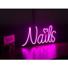 Deccor Evim Nails Tırnak  Neon LED Işıklı Yazı