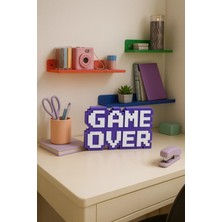 ESM 3D Game Over Kabartmalı Dekoratif Obje - Mor | Masaüstü ve Duvar Süsü | Hediye
