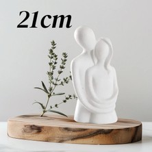 Jeane Home Decor 21CM Büyük Boy Sarılan Çift Sevgili Biblo Obje Hediyelik Dekoratif