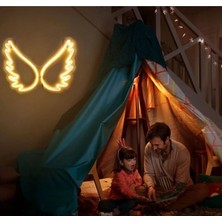 Deccor Evim Melek Kanadı Neon LED Duvar Aydınlatma