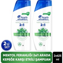 2'si 1 Arada Mentol Ferahlığı Kepek Karşıtı Şampuan 625ML x 2 Adet