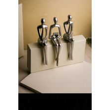 Jeane Home Decor Iskandinav Tarz Dekoratif 3 Adet Soyut Düşünen Heykel Biblo Ev Dekorasyon Raf Dekoru Oturma Odası